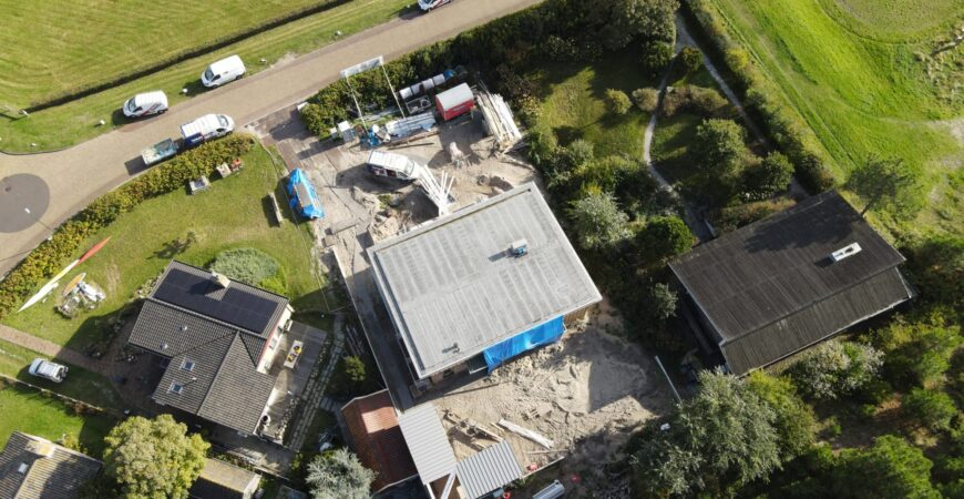 Dronebeelden van ruwbouw Vlieland